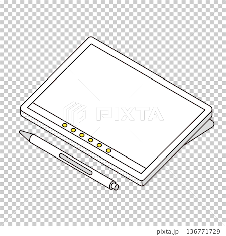 附筆的平板電腦示意圖 136771729
