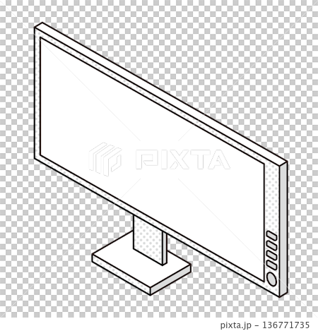 シンプルなワイドモニターのイメージイラスト シンプルなワイドモニターのイメージイラスト 136771735