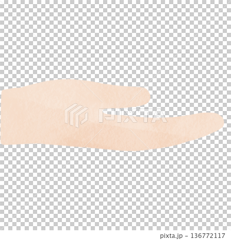 Simple and flat hand illustration | Palm, human body parts, white background, single material 136772117