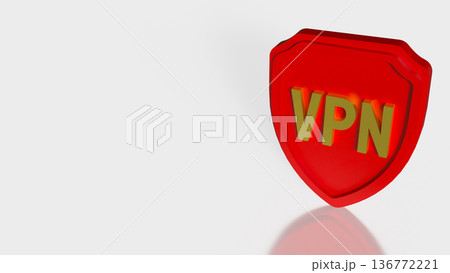 Secure VPN Protection Shield Cyber Security Concept 3d render. Secure VPN Protection Shield Cyber Security Concept 3d render. 136772221