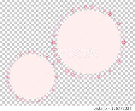 Spring material: round cherry blossom frame 2 Spring material: round cherry blossom frame 2 136772327