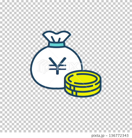 簡單可愛的投資理財顏色材料 136772343