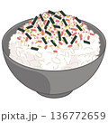 鮭と海苔のふりかけご飯のイラスト 136772659