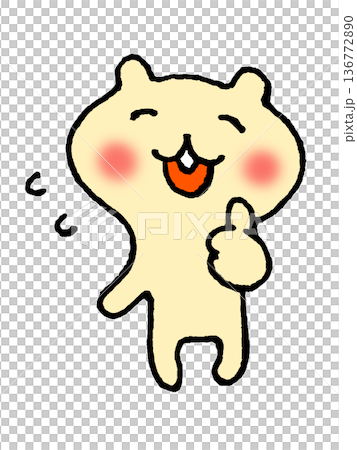 いいね、ドンマイのかわいいジェスチャーのイラスト 136772890