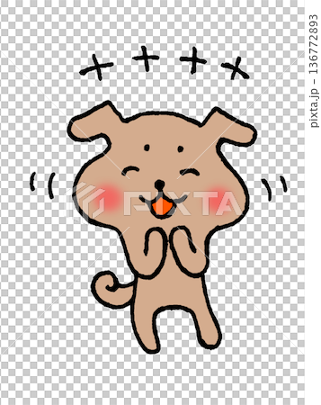 一隻可愛笑狗的插圖 136772893