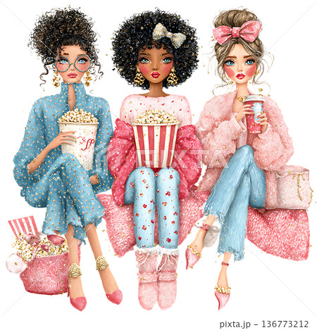girls in a party hat 136773212