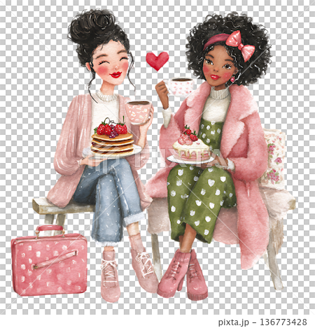 collage with cake and sweets 136773428