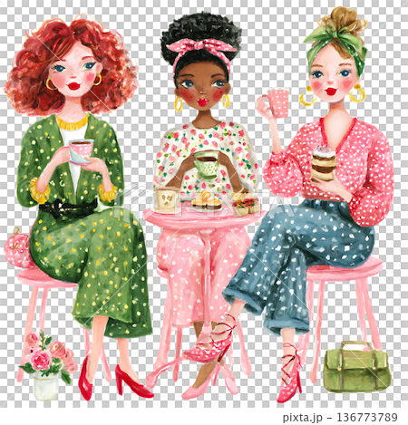 girls in a national costumes 136773789