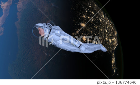 宇宙飛行士と地球 宇宙飛行士と地球 136774640
