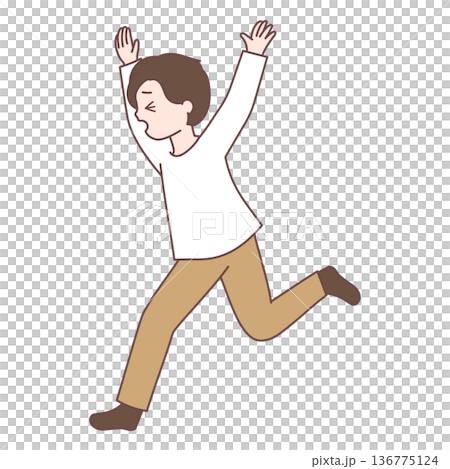 Young man running away Young man running away 136775124