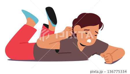 Little Girl Displaying Hysterics May Exhibit Behavioral Symptoms Of Autism, Such As Meltdowns Or Sensory Overload 136775334