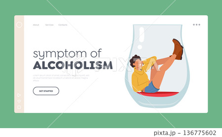Symptom Of Alcoholism Landing Page Template. Drunk Woman Lying On Bottom Of Empty Wineglass. Alcohol Addiction Symptom Of Alcoholism Landing Page Template. Drunk Woman Lying On Bottom Of Empty Wineglass. Alcohol Addiction 136775602