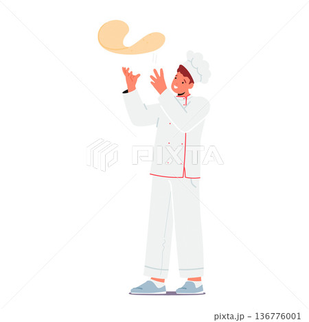 Skilled Chef Character Deftly Tosses Pizza Dough Into The Air Creating Mesmerizing Dance Of Flour And Dough Skilled Chef Character Deftly Tosses Pizza Dough Into The Air Creating Mesmerizing Dance Of Flour And Dough 136776001