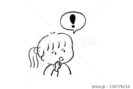 ひらめいた女の子のイラスト 136776218