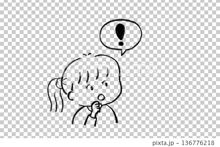 ひらめいた女の子のイラスト 136776218
