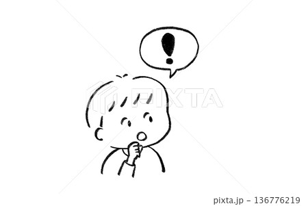 ひらめいた男の子のイラスト 136776219