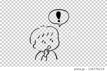 ひらめいた男の子のイラスト 136776219