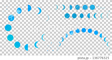 Moon phases frame illustration set - Moon phases Moon phases frame illustration set - Moon phases 136776325
