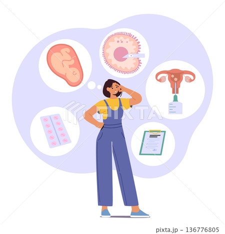 Woman Pondering Artificial Insemination With Worried Expression, Reflecting On The Challenges And Rewards Woman Pondering Artificial Insemination With Worried Expression, Reflecting On The Challenges And Rewards 136776805