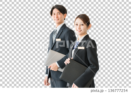 Young male and female Asian business people in suits (planner, advisor, banker, consultant) Young male and female Asian business people in suits (planner, advisor, banker, consultant) 136777254