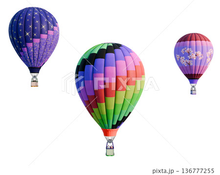 気球-カラフル3機 136777255