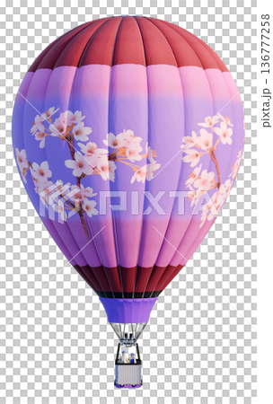気球-桜 136777258