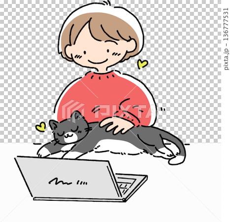 My beloved cat is interfering with my work My beloved cat is interfering with my work 136777531