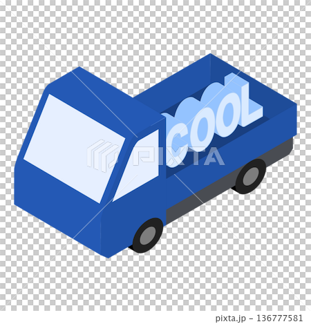 クール便・冷蔵配送のトラックのイラスト 136777581