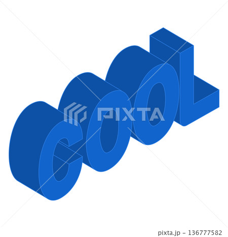 COOLの文字の立体的な3Dイラスト 136777582