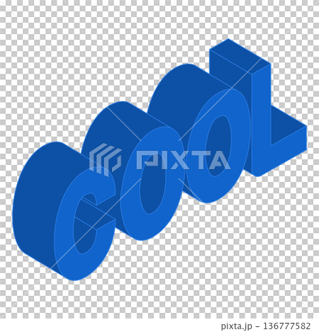 COOLの文字の立体的な3Dイラスト 136777582