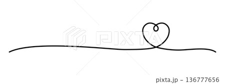 装飾に使えるハートラインイラスト素材 136777656
