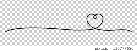 可用於裝飾的心形線條插畫素材 136777656