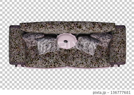 sofa isolate on a transparent background, interior furniture, 3D illustration, cg render 136777681