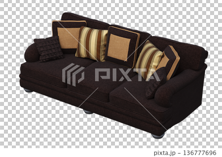 sofa isolate on a transparent background, interior furniture, 3D illustration, cg render sofa isolate on a transparent background, interior furniture, 3D illustration, cg render 136777696