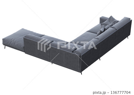 sofa isolate on a transparent background, interior furniture, 3D illustration, cg render 136777704