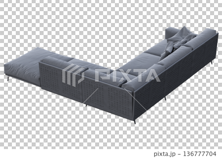 sofa isolate on a transparent background, interior furniture, 3D illustration, cg render 136777704