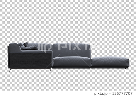 sofa isolate on a transparent background, interior furniture, 3D illustration, cg render 136777707