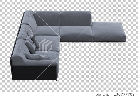 sofa isolate on a transparent background, interior furniture, 3D illustration, cg render 136777708