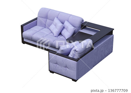 sofa isolate on a transparent background, interior furniture, 3D illustration, cg render 136777709