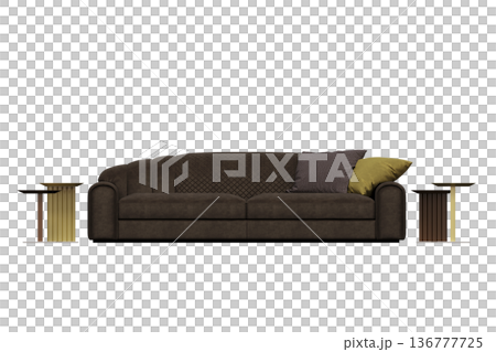sofa isolate on a transparent background, interior furniture, 3D illustration, cg render 136777725
