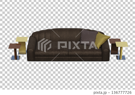 sofa isolate on a transparent background, interior furniture, 3D illustration, cg render sofa isolate on a transparent background, interior furniture, 3D illustration, cg render 136777726