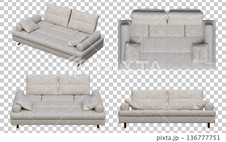 sofa isolate on a transparent background, interior furniture, 3D illustration, cg render sofa isolate on a transparent background, interior furniture, 3D illustration, cg render 136777751