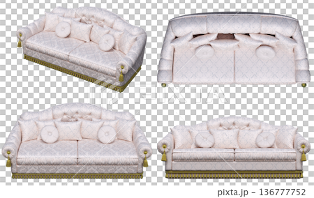 sofa isolate on a transparent background, interior furniture, 3D illustration, cg render sofa isolate on a transparent background, interior furniture, 3D illustration, cg render 136777752