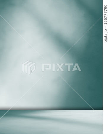 Indigo Background Shadow Abstract Gentle Light Studio Kitchen Wall Floor Gradient Pastel Mockup Product Cosmetic Backdrop Scene Space Minimal Empty Display Template Presentation Loft blur Cement. 136777790