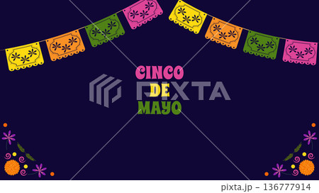 Cinco de Mayo holiday Festive Fiesta Parade. For ads web design marketing visuals. Vector illustration. Cinco de Mayo holiday Festive Fiesta Parade. For ads web design marketing visuals. Vector illustration. 136777914