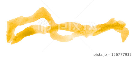 yellow brush isolated on transparent background yellow watercolor 136777935