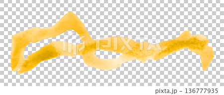 yellow brush isolated on transparent background yellow watercolor 136777935