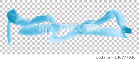 Light blue brush isolated on transparent background Light blue watercolor 136777936