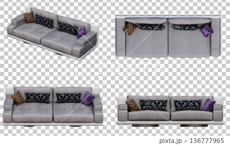 sofa isolate on a transparent background, interior furniture, 3D illustration, cg render sofa isolate on a transparent background, interior furniture, 3D illustration, cg render 136777965