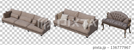 sofa isolate on a transparent background, interior furniture, 3D illustration, cg render sofa isolate on a transparent background, interior furniture, 3D illustration, cg render 136777967